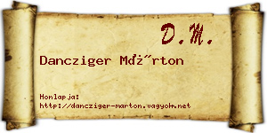 Dancziger Márton névjegykártya